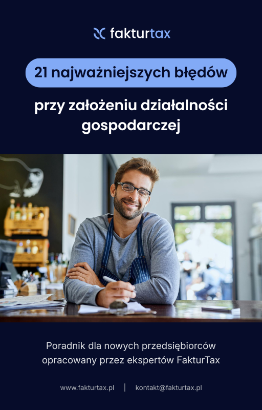 Okładka e-booka FakturTax o 21 błędach przy zakładaniu firmy
